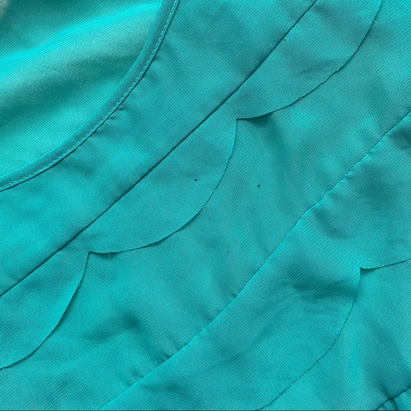 Teal Scalloped Blouse - Picture 3 of 3